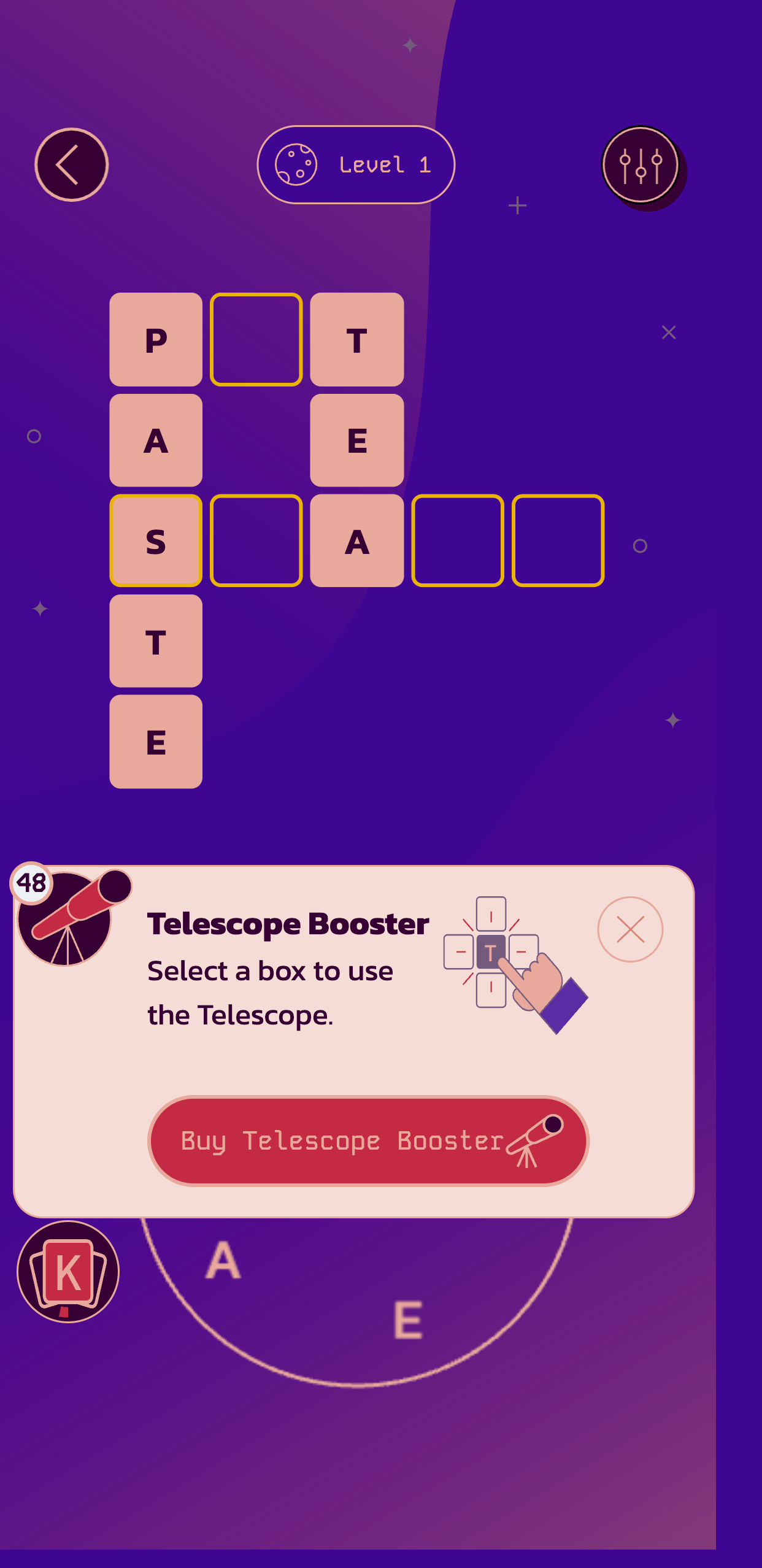 CosmoWords Gameplay Level 1